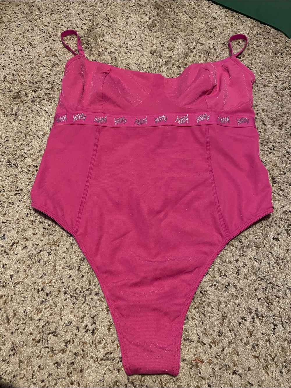YITTY Hot Pink Shimmer One-Piece Bodysuit